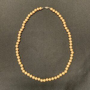 Vintage Faux Pearl Necklace 25 Inch Single Strand